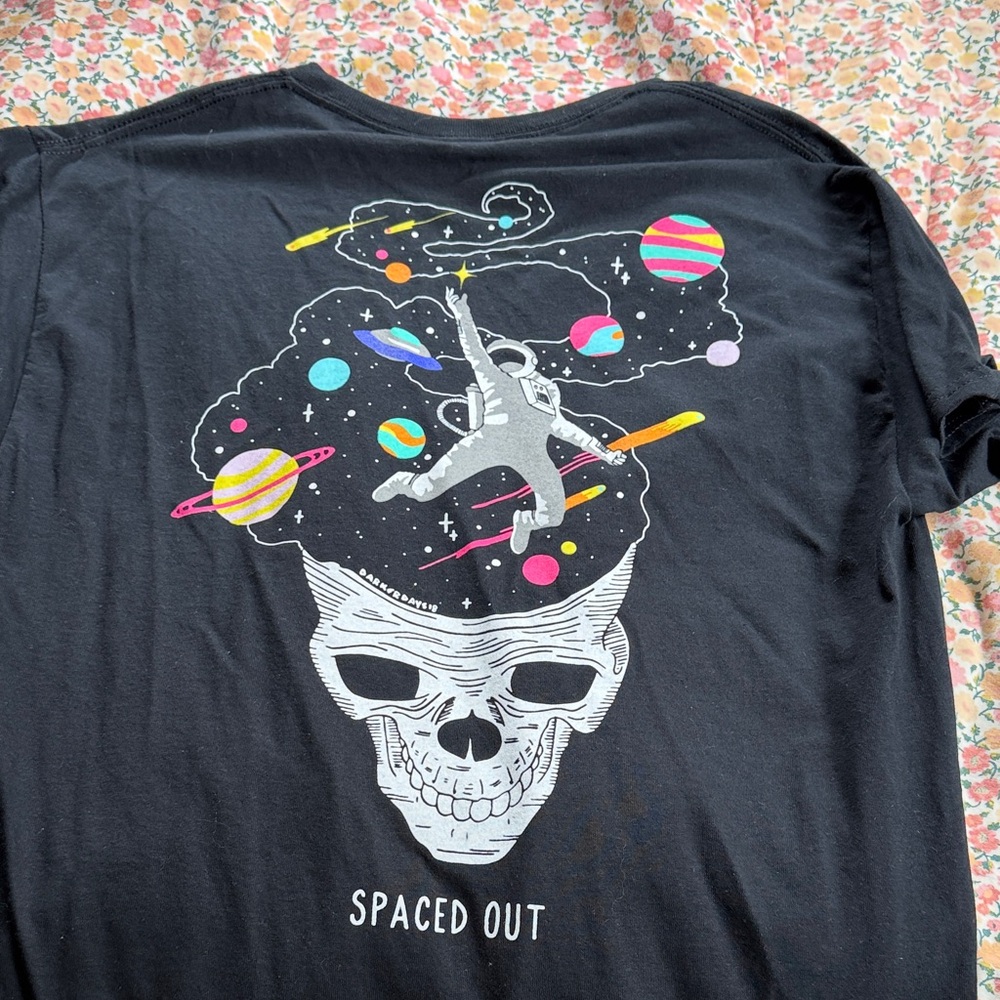 Threadless Black 'Spaced Out' Skull Astronaut Tee